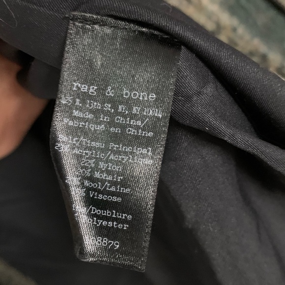 Rag and Bone Cammie Sweater Coat Green Black Plaid XXS/S - Picture 9 of 9